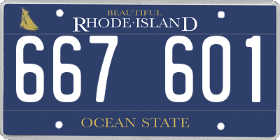 RI license plate 667601