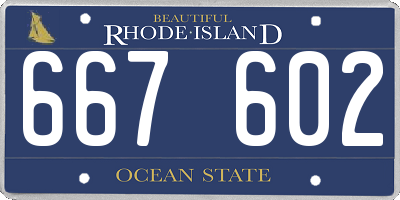 RI license plate 667602