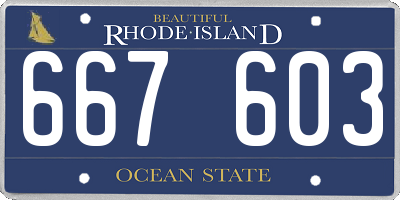 RI license plate 667603