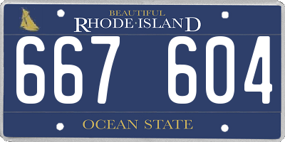 RI license plate 667604