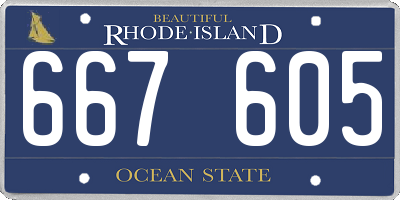 RI license plate 667605