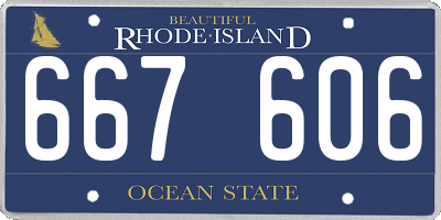 RI license plate 667606
