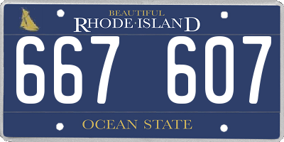 RI license plate 667607