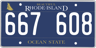 RI license plate 667608