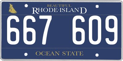 RI license plate 667609