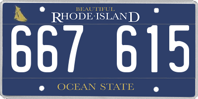 RI license plate 667615