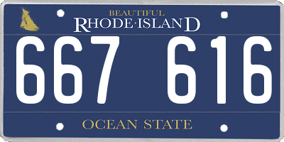 RI license plate 667616