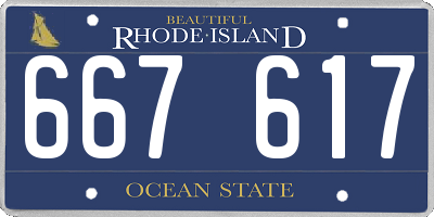 RI license plate 667617