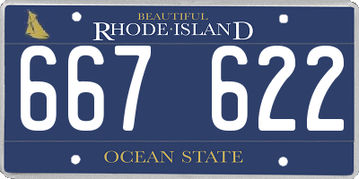 RI license plate 667622