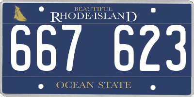 RI license plate 667623