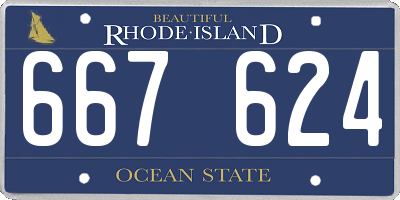 RI license plate 667624