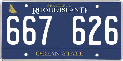 RI license plate 667626