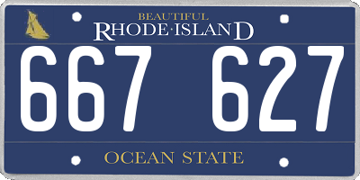 RI license plate 667627