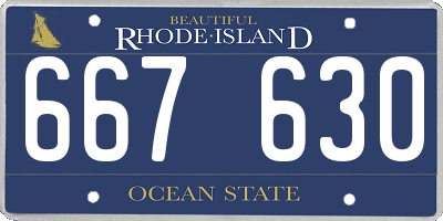 RI license plate 667630