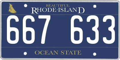 RI license plate 667633