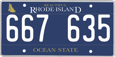 RI license plate 667635