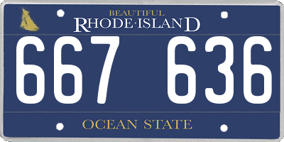 RI license plate 667636