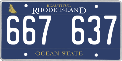 RI license plate 667637