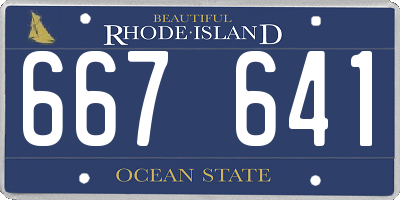RI license plate 667641