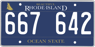 RI license plate 667642