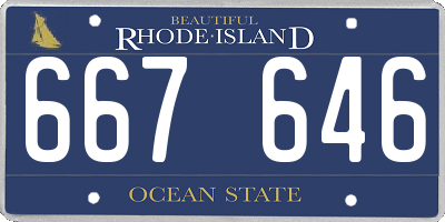 RI license plate 667646