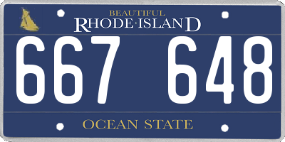 RI license plate 667648