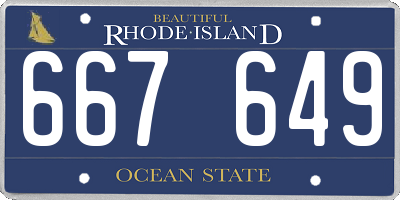 RI license plate 667649