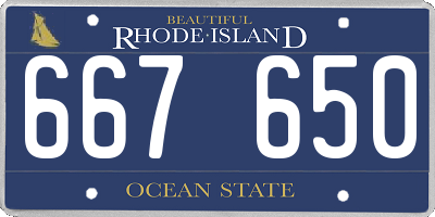 RI license plate 667650