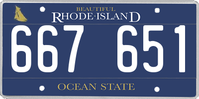 RI license plate 667651
