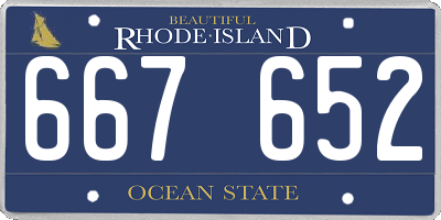 RI license plate 667652
