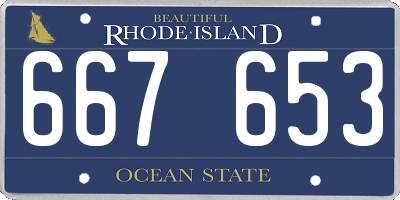 RI license plate 667653