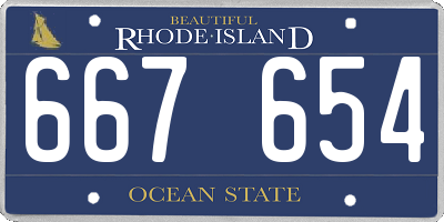 RI license plate 667654