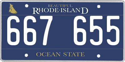 RI license plate 667655