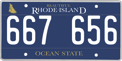 RI license plate 667656