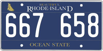 RI license plate 667658