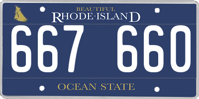 RI license plate 667660