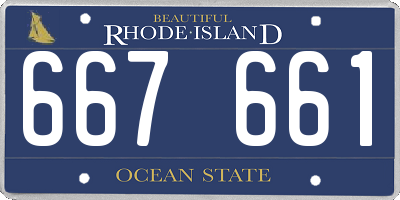 RI license plate 667661