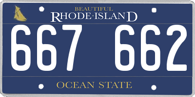 RI license plate 667662