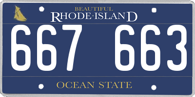 RI license plate 667663