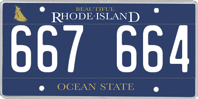 RI license plate 667664