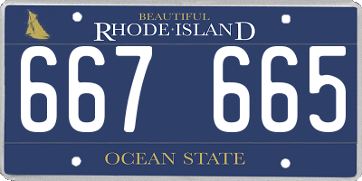 RI license plate 667665