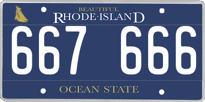 RI license plate 667666