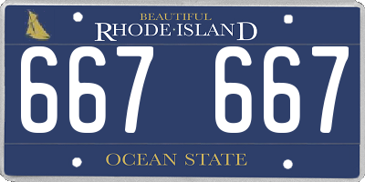 RI license plate 667667