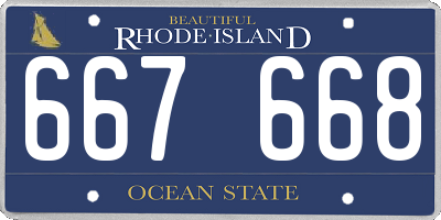 RI license plate 667668