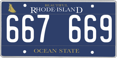 RI license plate 667669
