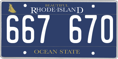 RI license plate 667670