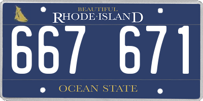 RI license plate 667671
