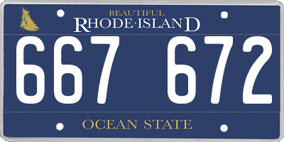 RI license plate 667672