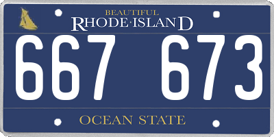 RI license plate 667673