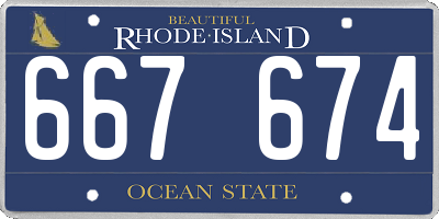 RI license plate 667674